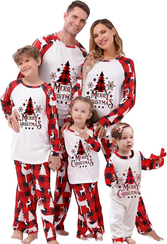 Awoscut Christmas Family Matching Pajamas Christmas Pjs Holiday Nightwear by Awoscut
