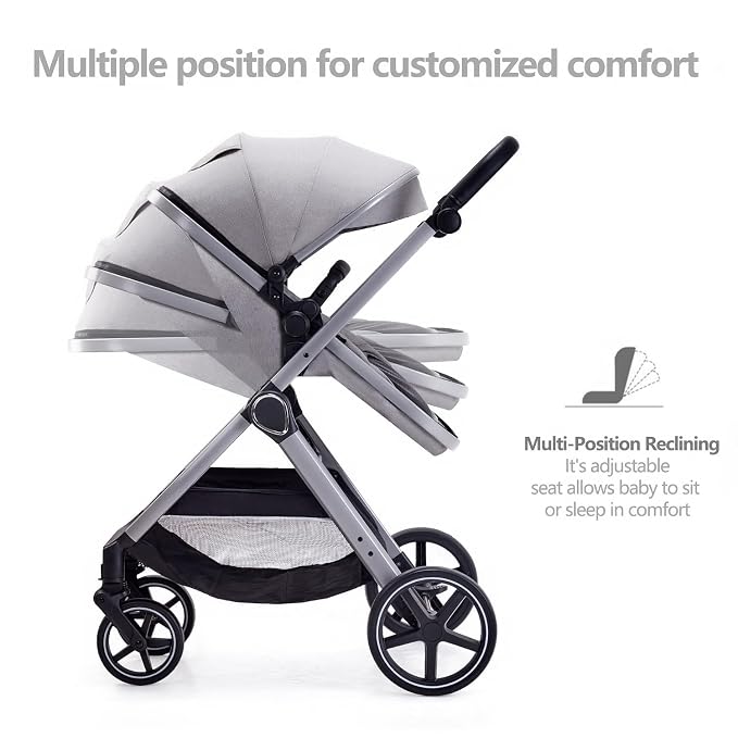 2 in 1 Baby Stroller, Newborn Infant Toddler Convertible Pram Stroller - Image 3