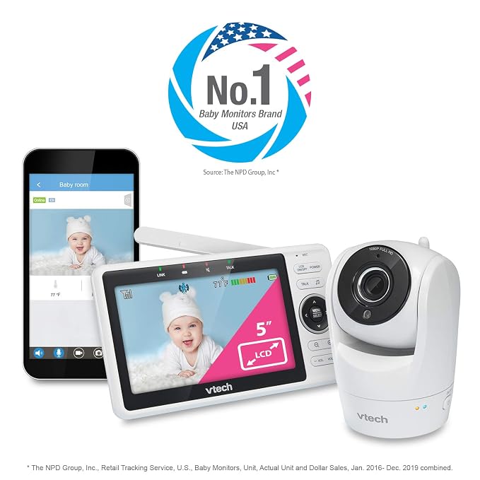 VTech Upgraded Smart WiFi Baby Monitor, 1080p FHD Camera and 5" HD IPS Display - Image 13