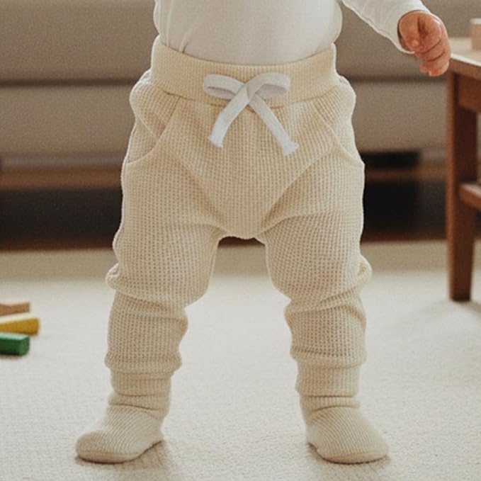 Sejardin Toddler Baby Boy Girl Pants 3 Pack Solid Color Elastic Waist Jogger - Image 4
