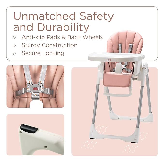 KÜB 3-in-1 Foldable Baby High Chair | 7 Height & 4 Recline Adjustable | - Image 8