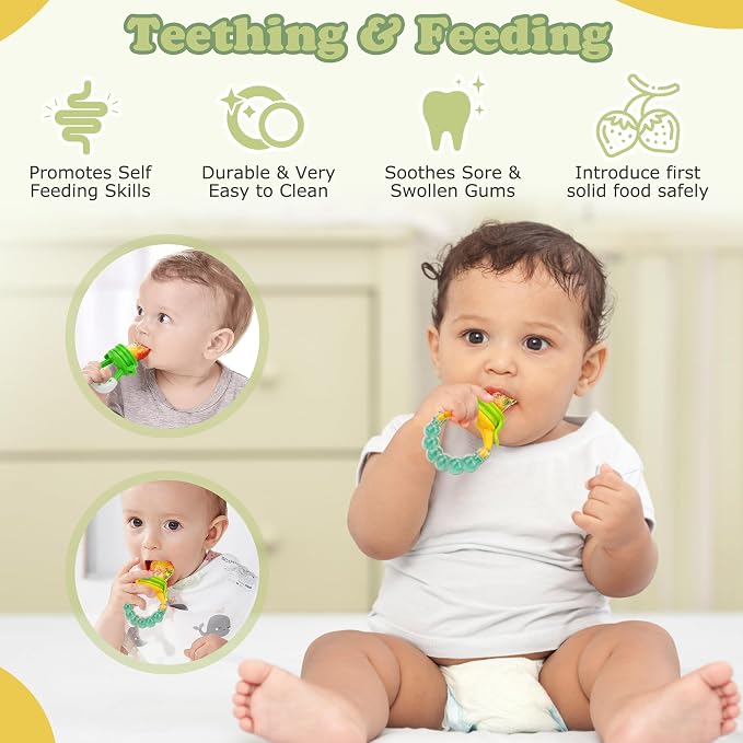 Baby Fruit Feeder & Baby Breastmilk Popsicle Molds-WAJIAYON Silicone Babies - Image 5
