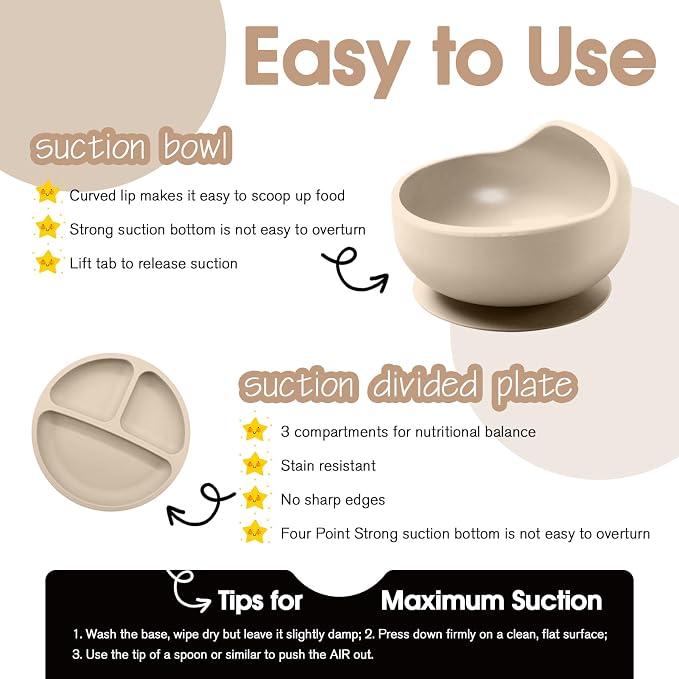 Baby Led Weaning Supplies, 8 Piece BPA-Free Silicone Feeding Set, Silicone - Image 4