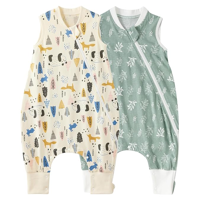 Duomiaomiao 2 Pack 0.5 TOG Toddler Sleep Sack 6-12 Months 100% Cotton by DuoMiaoMiao