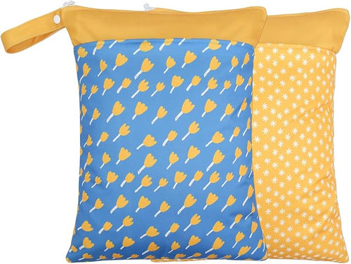 2 Pack Wet Dry Bags for Baby Cloth Diapers&Breast Pump Parts, Waterproof by Smarbore