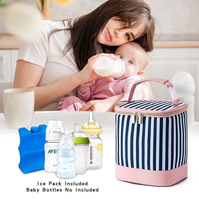 Breastmilk Cooler Bag with Ice Pack Fits 4 Baby Bottles Up to 9 Ounce, Baby - Image 6