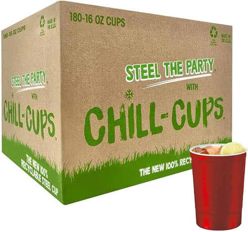 16 oz. Party Cups, Sturdy & Durable, Disposable and 100% Recyclable, Made in USA by SteelChillCups