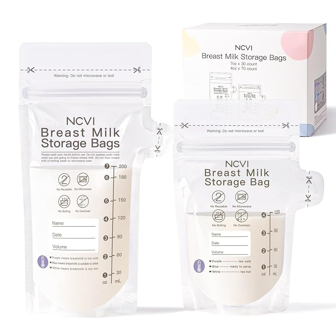 NCVI 4+7 oz Breastmilk Storage Bag Freezer by NCVI