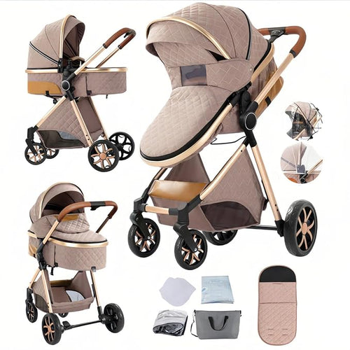 2 in 1 Baby Stroller with Bassinet Mode, Reversible Infant Pram, One-Click by Unknown