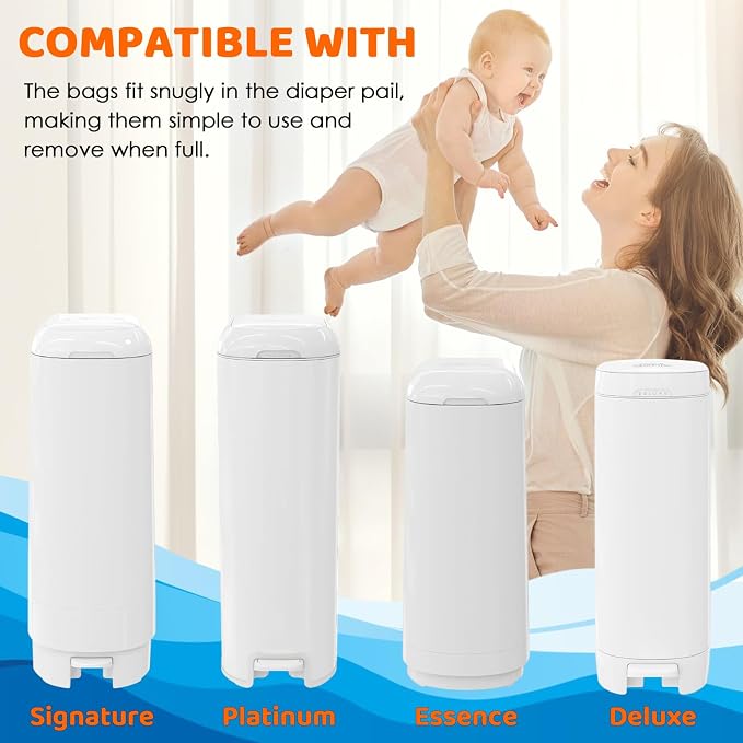 90 Bags Diaper Pail Refills Bags Compatible - Image 2