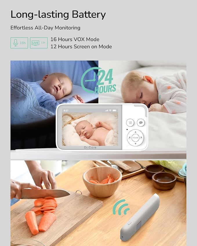 Dr.Care NeoView Video Baby Monitor -3.5” Screen, 2-Way Audio, Video Loop - Image 5