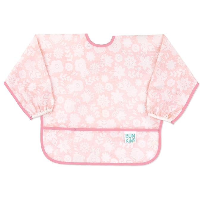 Bumkins Sleeved Bib for Girl or Boy, Baby and Toddler for 6-24 Mos, Essential by Bumkins