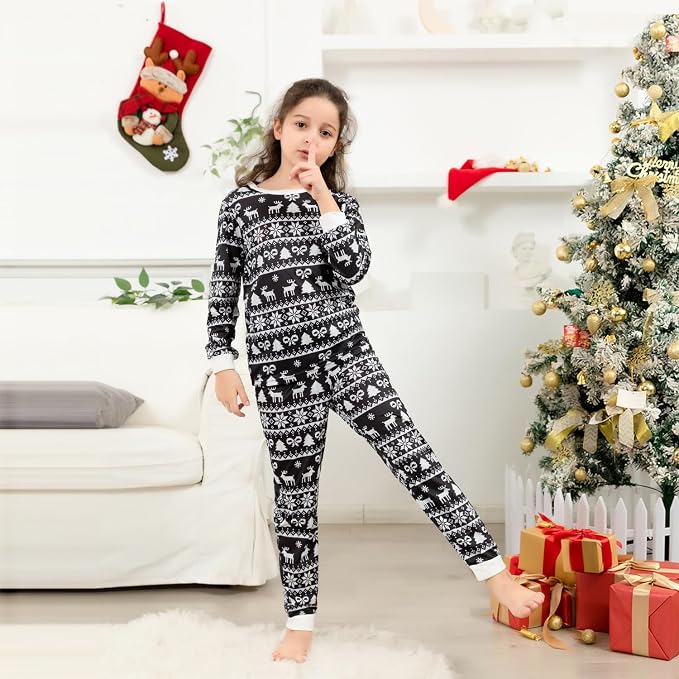 Schbbbta Family Matching Pajamas Holiday Sleepwear Long Sleeve Pjs Sets - Image 6