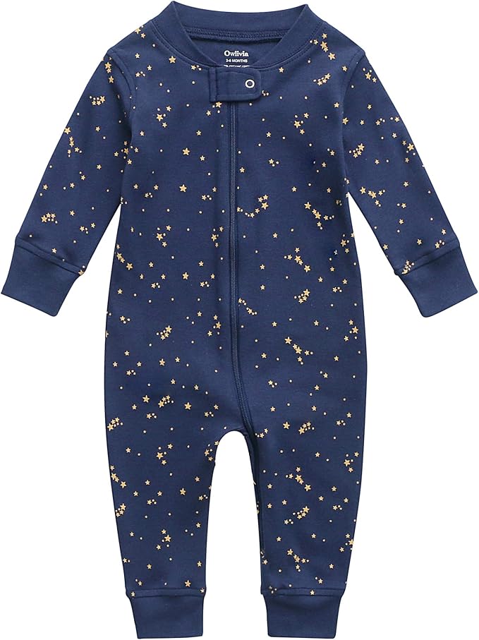 Owlivia Organic Cotton Baby Boy Girl Zip up Sleep 'N Play Pjs, Long Sleeve by Owlivia