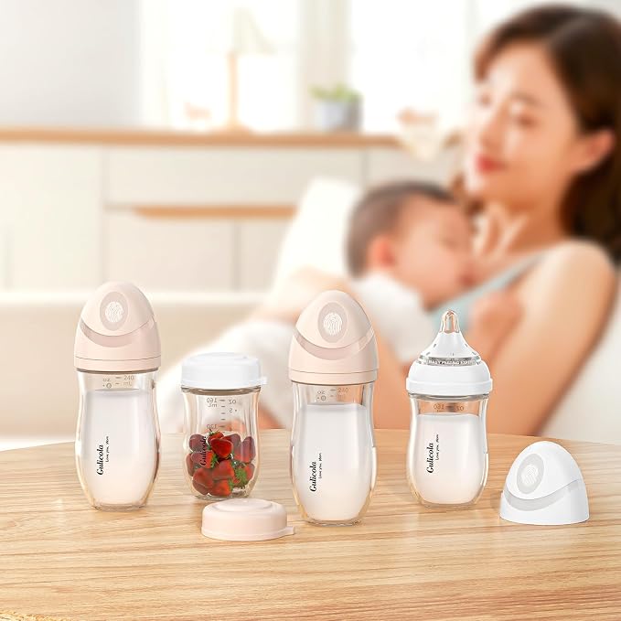 Gulicola Natural Glass Baby Bottle 4 Pack, Newborn Breastfeeding Bottles Set - Image 2