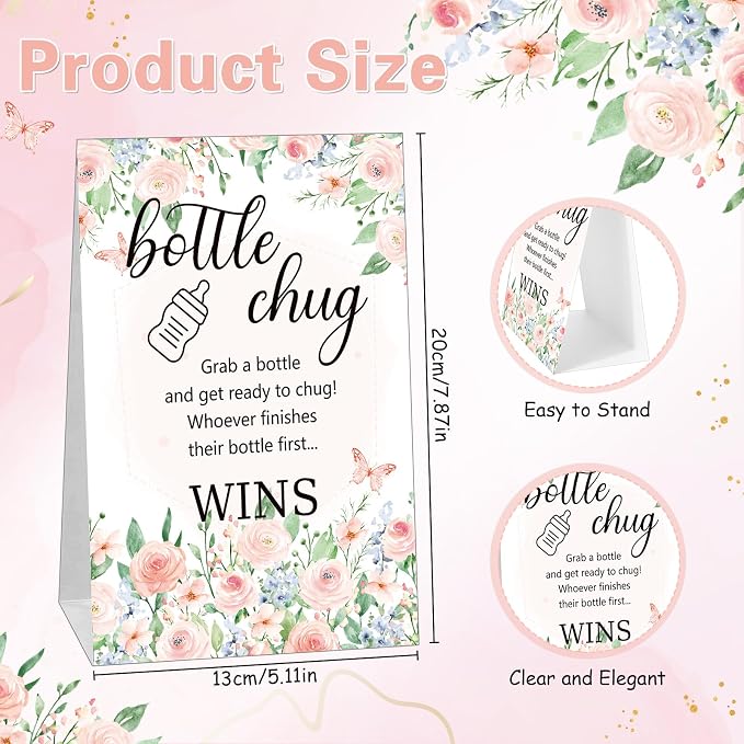TrelaCo Bottle Chug Baby Shower Game 20 Pcs Baby Bottles Shower Favor - Image 2