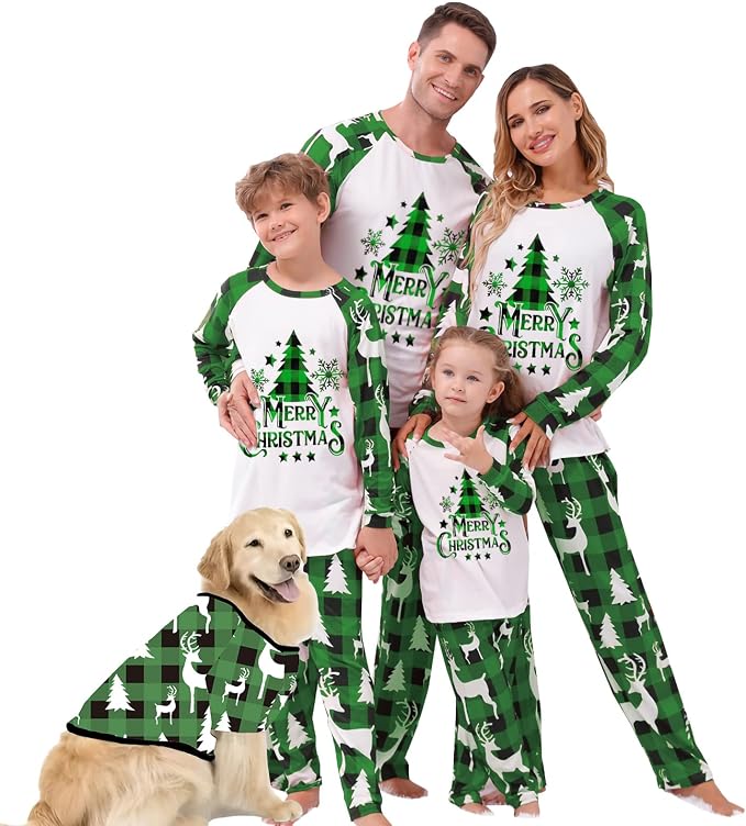 Awoscut Christmas Family Matching Pajamas Christmas Pjs Holiday Nightwear by Awoscut