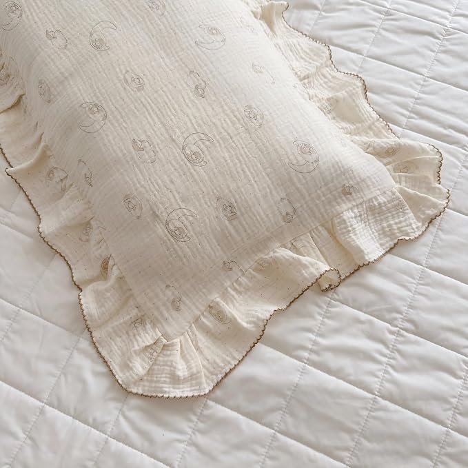 BuLuTu Muslin Kids Pillow Case Standard Size, Envelope Closure, 100% Cotton - Image 6