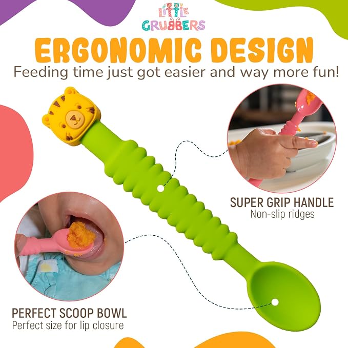 3-in-1 Silicone Baby Spoon Self Feeding 6+ Months - Image 4