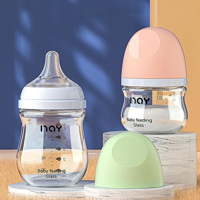 Natural Glass Baby Bottle Wide Neck, Newborn Anti-Colic Baby Bottle, Includes - Image 7