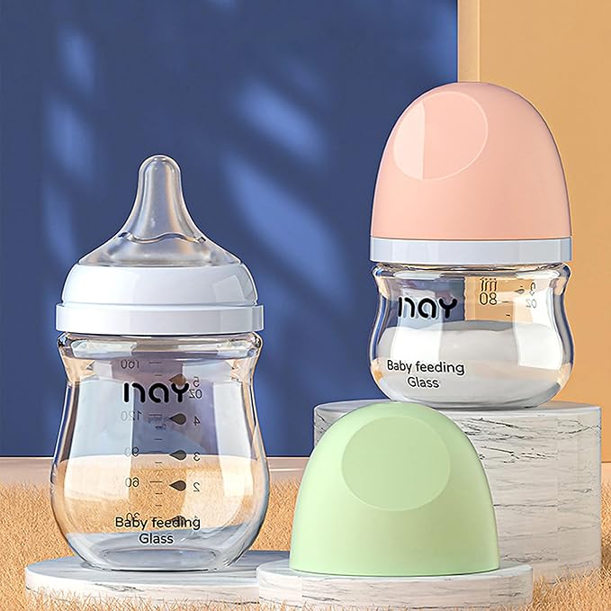 Natural Glass Baby Bottle Wide Neck, Newborn Anti-Colic Baby Bottle, Includes - Image 7