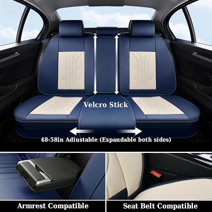 Coverado Car Seat Covers Full Set, Leather Seat Covers - Image 7