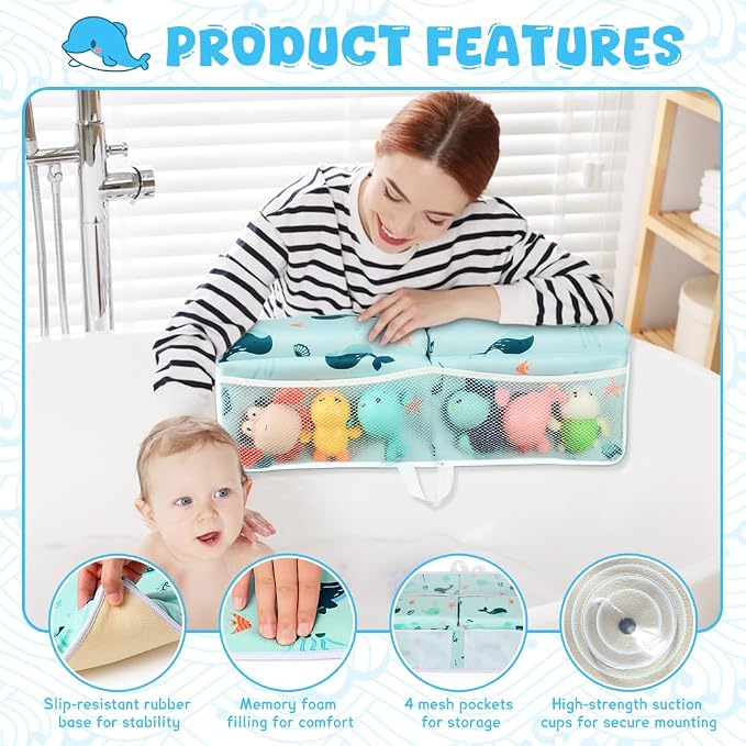 SKEFOLI Baby Bath Kneeler and Elbow Rest Pad Set, 1.5" Thick Baby Bath Kneeler - Image 5