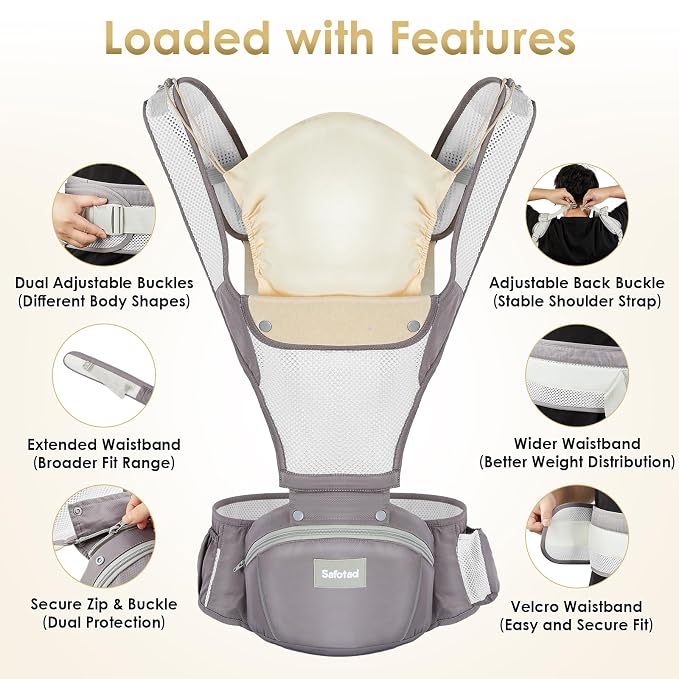 Baby Carrier Newborn to Toddler, Lightweight Ergonomic Baby Hip Seat Carrier Up - Image 6