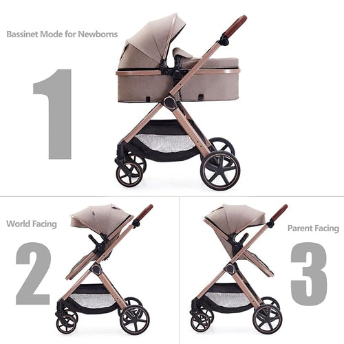 2 in 1 Baby Stroller, Newborn Infant Toddler Convertible Pram Stroller - Image 2