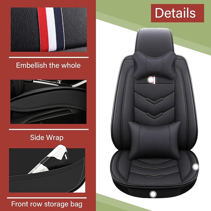 Leather Car Seat Covers Fit for LR Range Rover Evoque 2019-2025, 5 Seater - Image 3