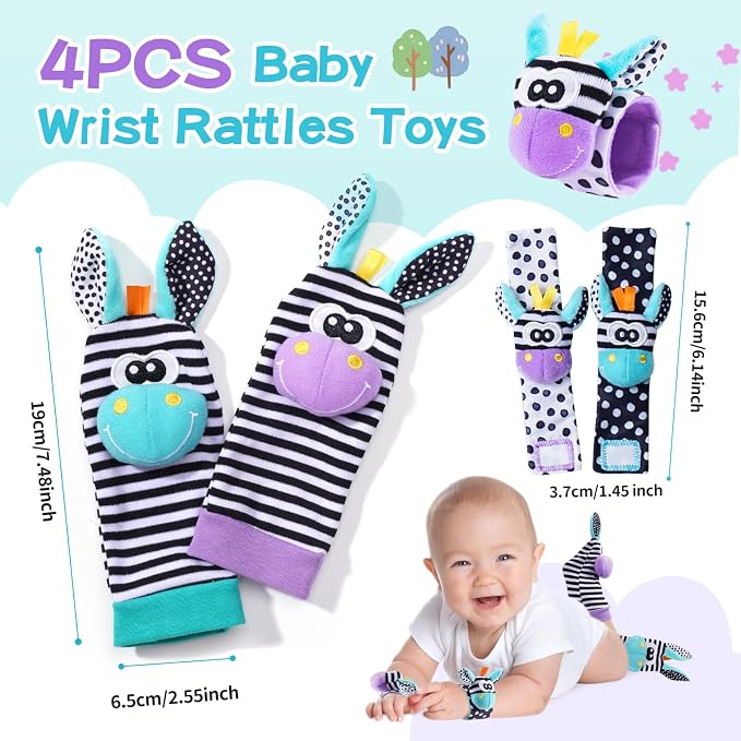 Baby Rattle 0-6 Months, Infant Rattle Socks Toys, Soft Newborn Sensory Toys - Image 6