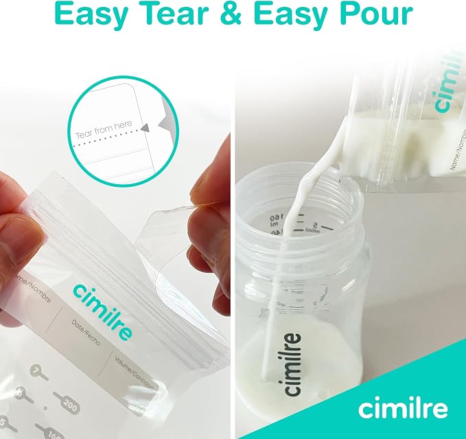 Breast Milk Storage Bags by Cimilre, Leak-Proof Breastmilk Storage Bags - Image 2
