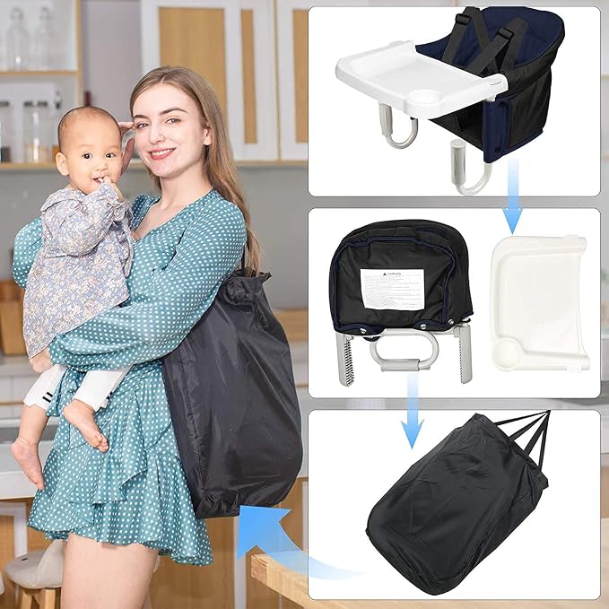 Hook On High Chair, Fast Table Clip-on High Chair, Fold-Flat Storage, Portable - Image 8