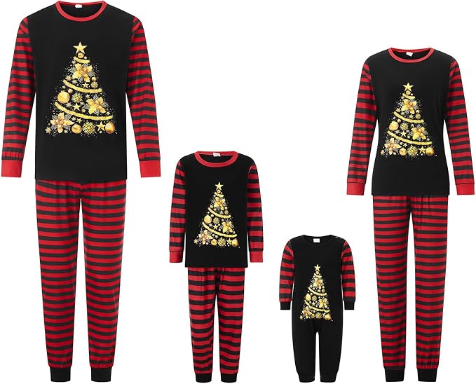 Awoscut Christmas Family Matching Pajamas Christmas Pjs Holiday Nightwear - Image 5