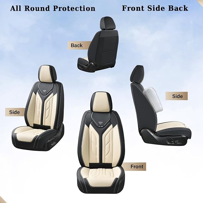 Coverado Front Seat Covers, Car Seat Covers Front Seats, Leather Seat Covers - Image 4