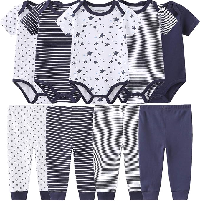 Baby Layette Set Baby Boys' 9-Piece Bodysuits Pants Set Toddler Girl Boy Unisex by Kiddiezoom