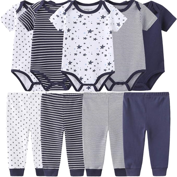 Baby Layette Set Baby Boys' 9-Piece Bodysuits Pants Set Toddler Girl Boy Unisex by Kiddiezoom