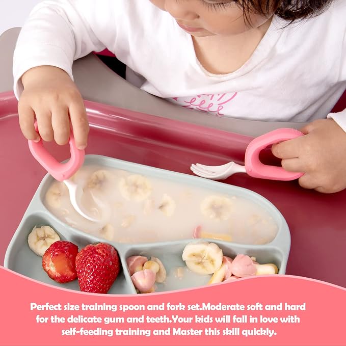 Baby Self Feeding Training Spoon and Fork Set - Image 5