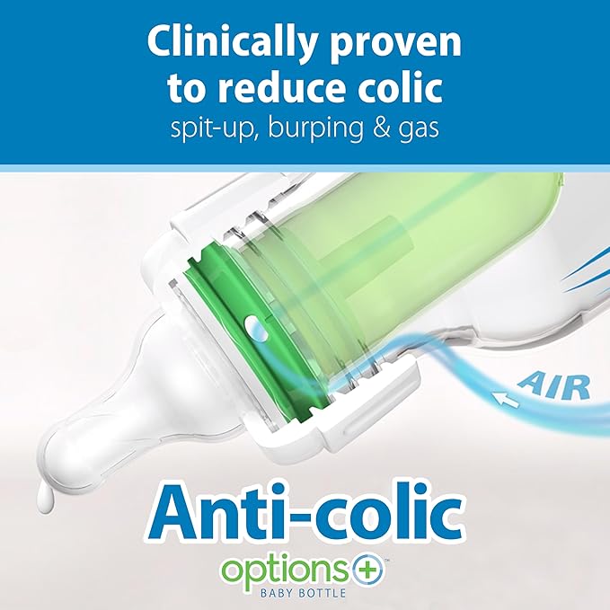 Dr. Brown's Natural Flow Anti-Colic Options+ Narrow Baby Bottle, Bear & Owl - Image 2