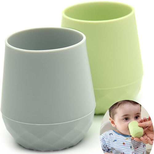 2 Pack Tiny Cup for 4+ Months | Silicone Baby Cups 6-12 Months, Infant Training by teensypeepsy