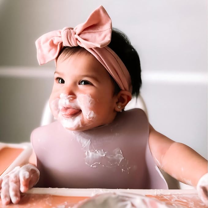 Moonkie Silicone Baby Bibs Set Of 2, BPA Free Soft Adjustable Fit Waterproof - Image 8