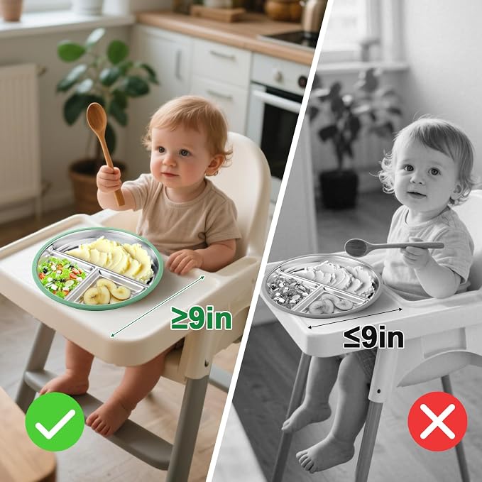 BUSOHA 3 Pack Stainless Steel Kids Plate Set - Image 4
