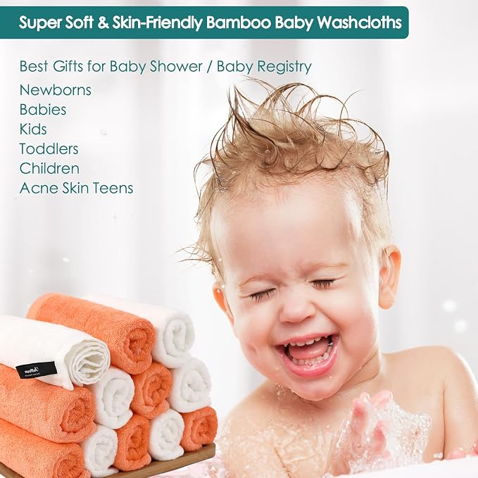 Baby Washcloths 12 Pack, 10x10 inch Small Wash Cloths - Image 5
