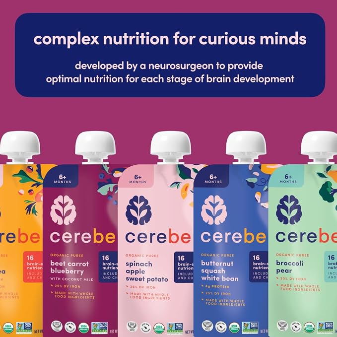 Cerebelly Organic Baby Food Pouches, Beet Carrot Blueberry Purees, 16 Nutrients - Image 4