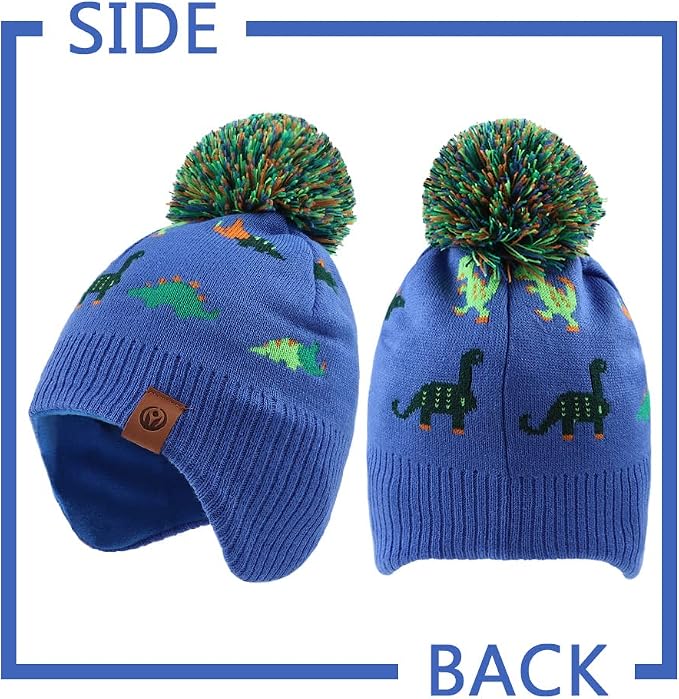 JANGANNSA Knitted Baby Hat Scarf Set Winter Warm Boys Girls Beanie Fleece - Image 2