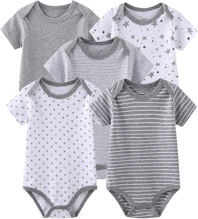 Chamie Newborn Baby Cute Design Bodysuit Short Sleeve One-Piece Baby Clothes - Image 6