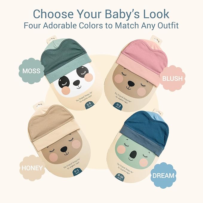 The Original Baby Sleep Mask & Soft Eye Shade – Newborn, Sun Hat & Beanie – - Image 6
