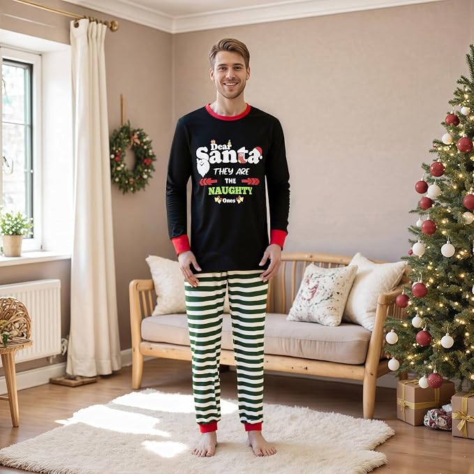 Awoscut Christmas Family Matching Pajamas Christmas Pjs Holiday Nightwear - Image 3
