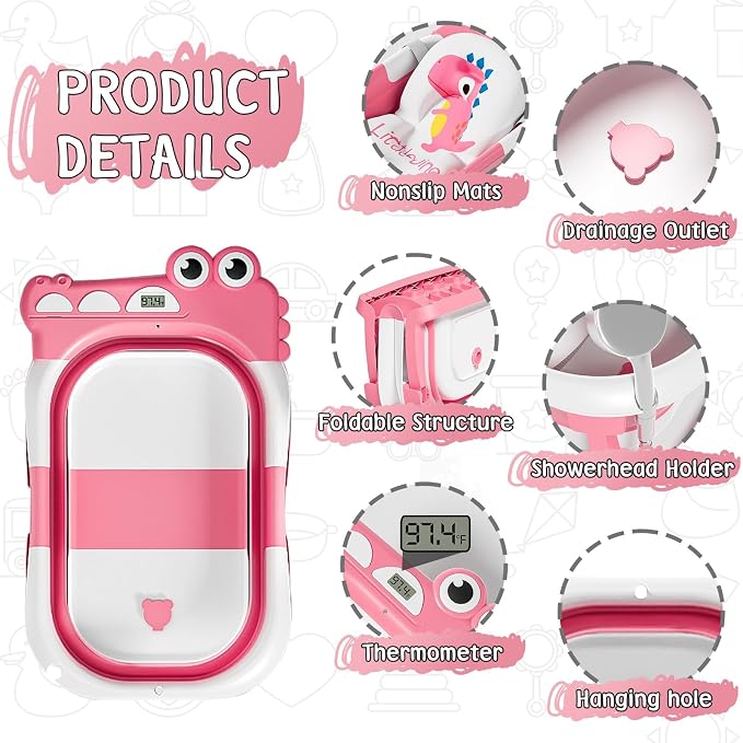 TPN Collapsible Baby Bathtub, Baby Bath Tub - Image 6