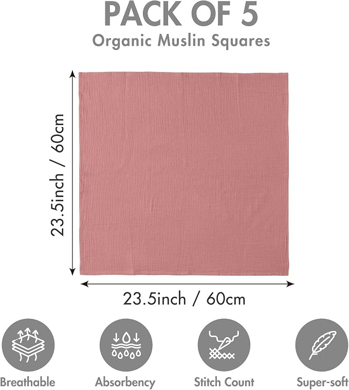 Muslin Receiving Blankets, Neutral Blanket Swaddling - Image 5